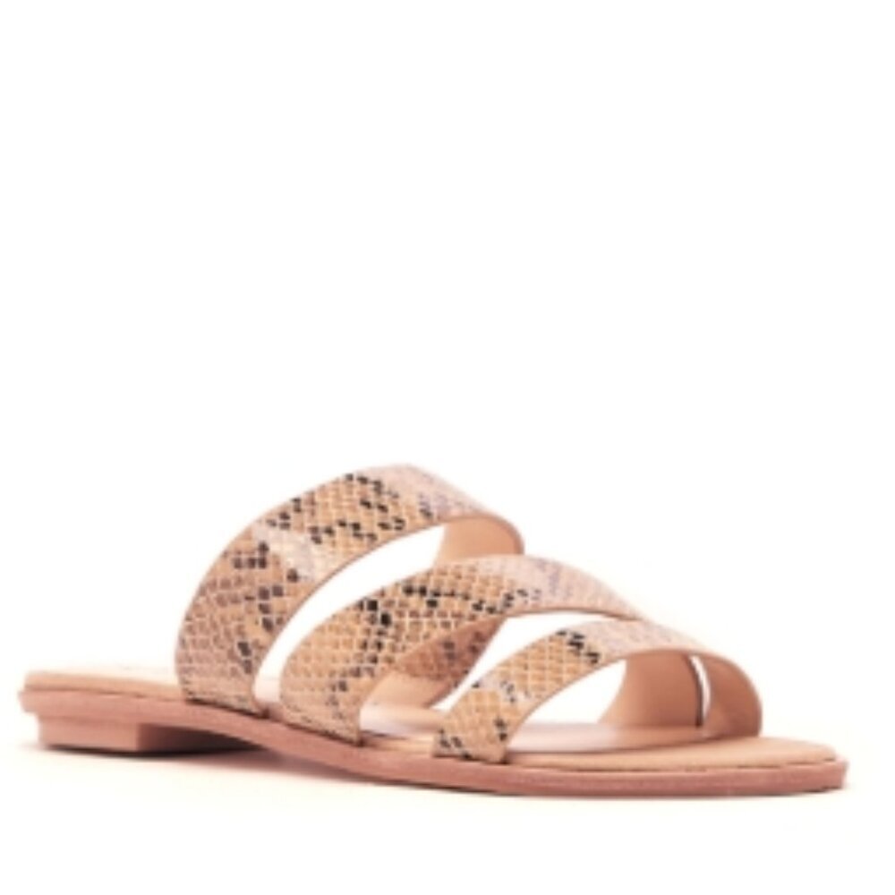 Sole Society – Simonaa Leather Slide Sandal BEIGE